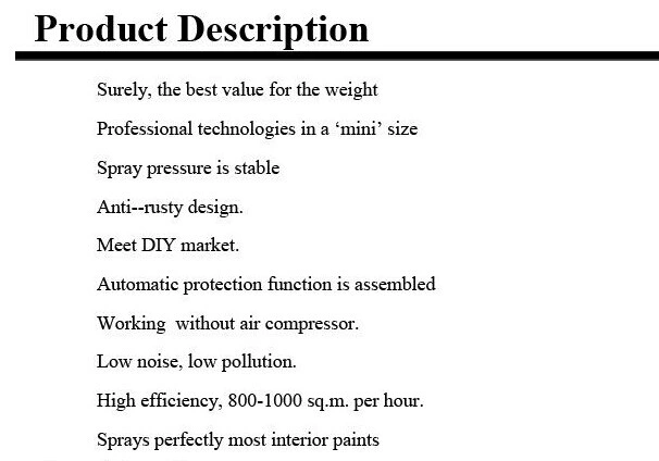 Hyvst Electricity High Pressure Airless Paint Sprayer Spx1150-210A