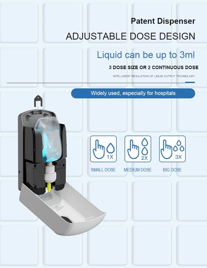 Hand Hygiene Table Standing Adjust Dose 1000ml Auto Spray Soap Dispenser